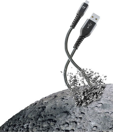Cellular Line Braided USB 2.0 to micro USB Cable Μαύρο 1.2m (TETRACABMUSB1MK)