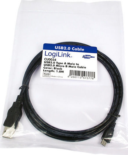 LogiLink USB 2.0 Cable USB-A male - micro USB-B male 1.8m (CU0034)