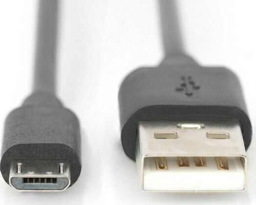 Digitus Regular USB 2.0 to micro USB Cable Μαύρο 1.8m (AK-300127-018-S)