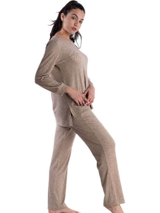 Rachel Winter Women's Pyjama Set Beige