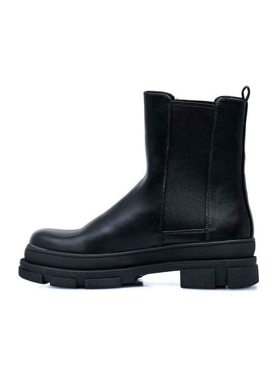 Seven Damen Chelsea Stiefeletten mit mittlerem Absatz Schwarz