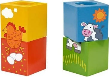 Дървено Детски Пъзел Животни за 1+ Години 4бр Classic World