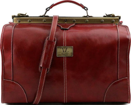 Tuscany Leather Δερμάτινη Ιατρική Τσάντα Madrid σε Κόκκινο Χρώμα