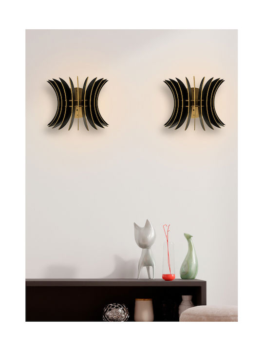 HomeMarkt Leuchte Wand Schwarz 28x20x20cm