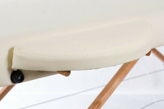 Rest Pro Classic Oval 2 Wooden Portable/Folding Beige Massage and Physiotherapy Bed 192x70cm