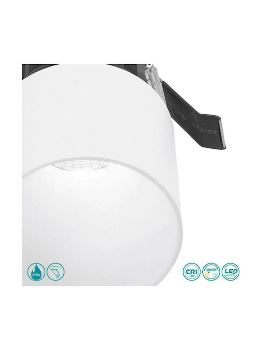 Gea Luce Faye Rund Metallisch Einbau Spot mit integriertem LED und Warmweißes Licht Weiß 7x7cm. 1Stück