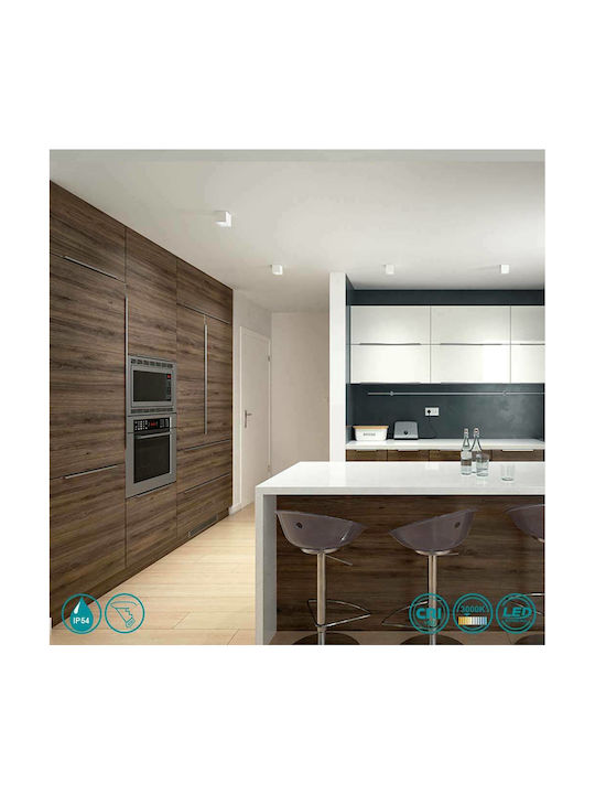 Gea Luce Faye Square Metallic Recessed Spot with Integrated LED and Warm White Light Black 7x7cm. 1pcs