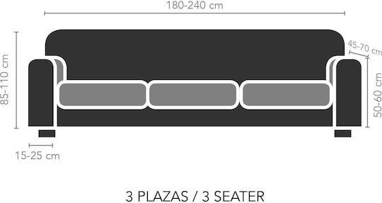 Mc Decor Akari Beige Elastic Cover for Three Seater Sofa Beige 170εκ. 1pcs MCL.EL.AKARI.TR-MPEZ