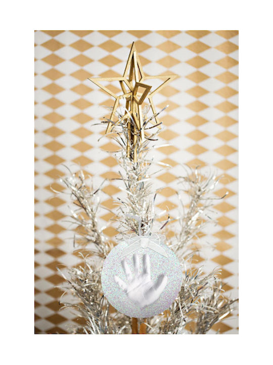 Pearhead Christmas Ball Ornament White 14.2x14.2cm με Αποτύπωμα του Μωρού σας