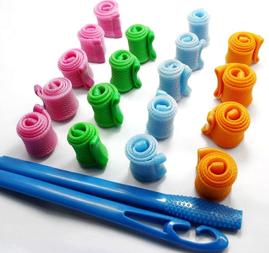 Magic Leverage Hair Rollers for Wavy Curls 16mm in Multicolour Colour 16 Pieces
