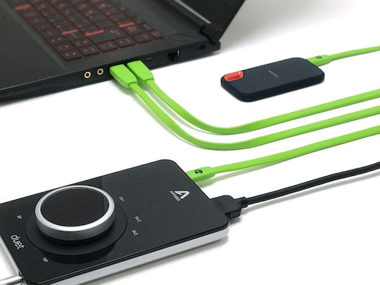 Oyaide D+ Flat USB 2.0 Cable USB-C Male - USB-A Green 1m CABPC123