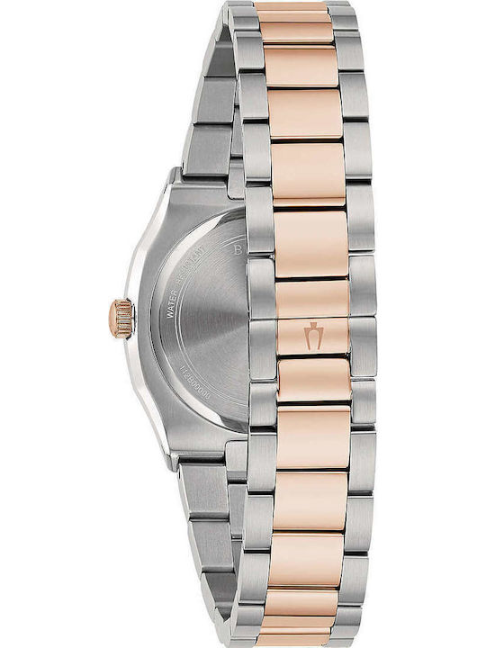Bulova Surveyor Γυναικείο Ρολόι 31mm Μπαταρίας με Μεταλλικό Μπρασελέ