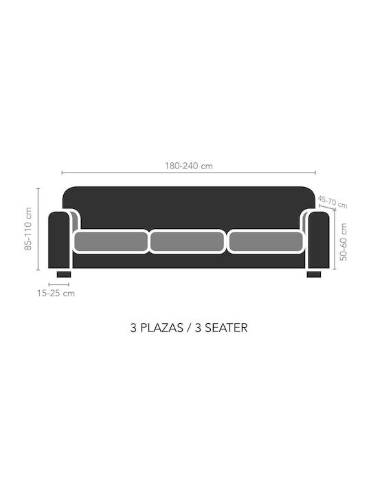 Mc Decor Three Seater Sofa Elastic Cover Akari Πράσινο 170cm