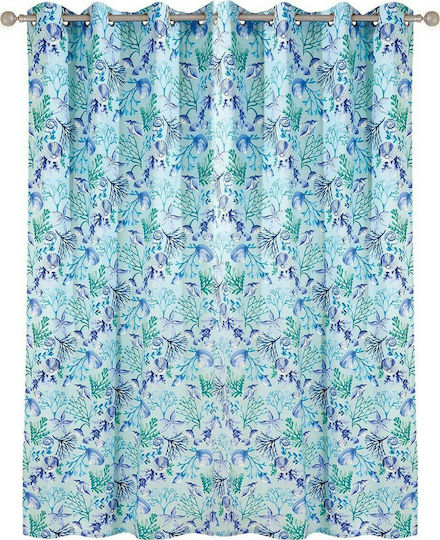 Das Home Пердета И Завеси С Копчета 2102 Светлосиня 140x260см