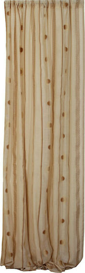 Viopros Κουρτίνα με Τρέσα Brown 140x270εκ.