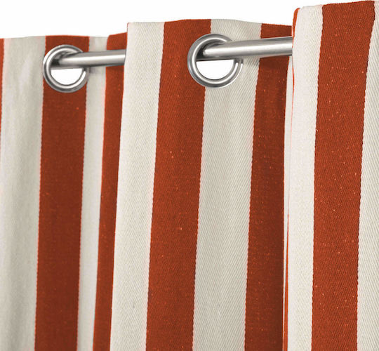 Mc Decor Curtain with Grommets Stripes Orange 140x260cm