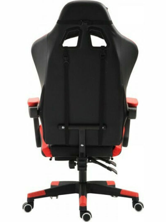 Herzberg 8080 Șezlong de joc din piele cu suport pentru picioare Roșu