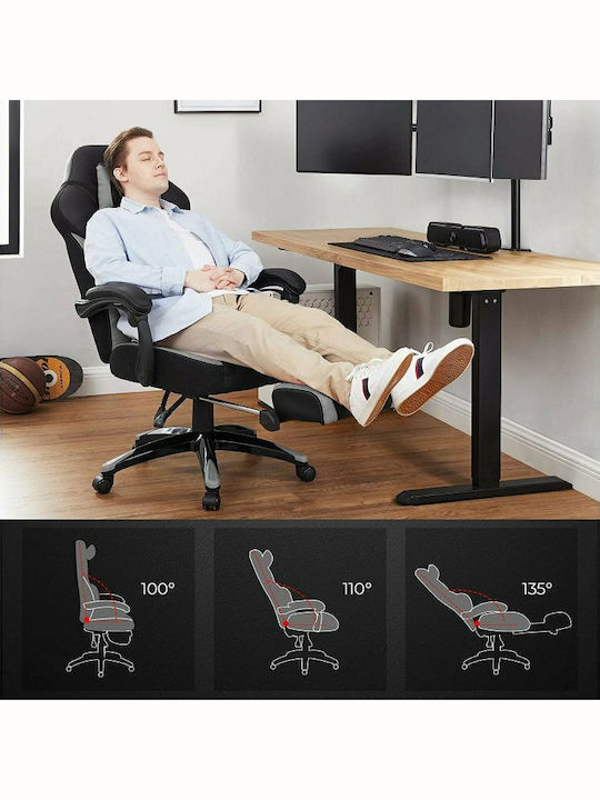 Songmics OBG77BG Artificial Leather Gaming Chair with Footrest Black/Grey
