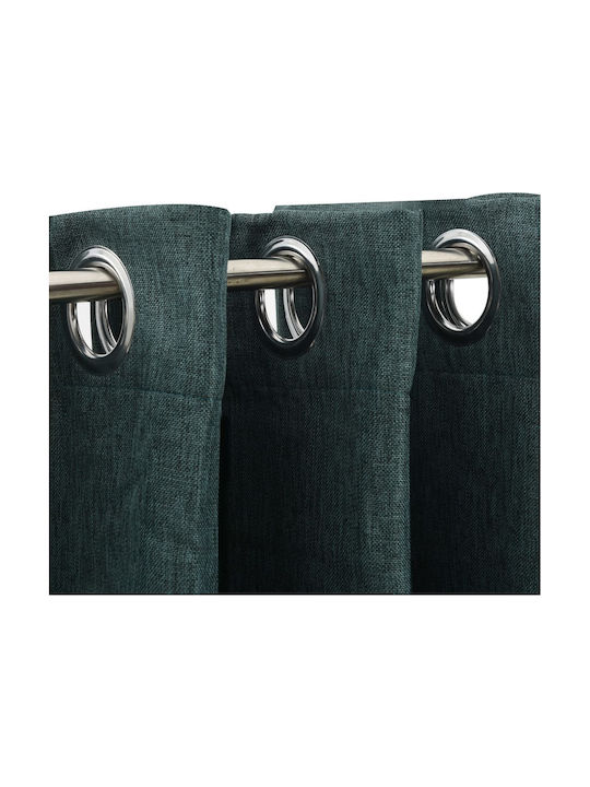 vidaXL Set Perdele Opacitate Cu Capse Verde 140x175cm