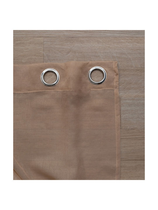 Palamaiki Κουρτίνα με Τρουκς Era Camel 140x260εκ.