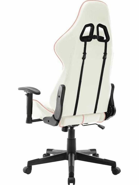 vidaXL 20534 Scaun Gaming Din piele ecologică cu Brațe Reglabile Alb/roz