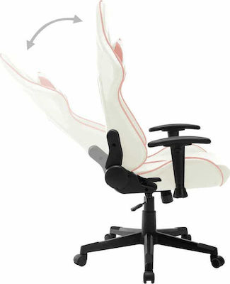 vidaXL 20534 Gaming Chair with Adjustable Arms White / Pink