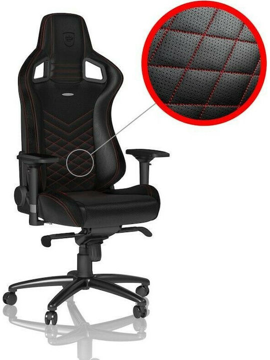 Noblechairs Epic Καρέκλα Gaming Δερματίνης με Ρυθμιζόμενα Μπράτσα Μαύρο/Κόκκινο