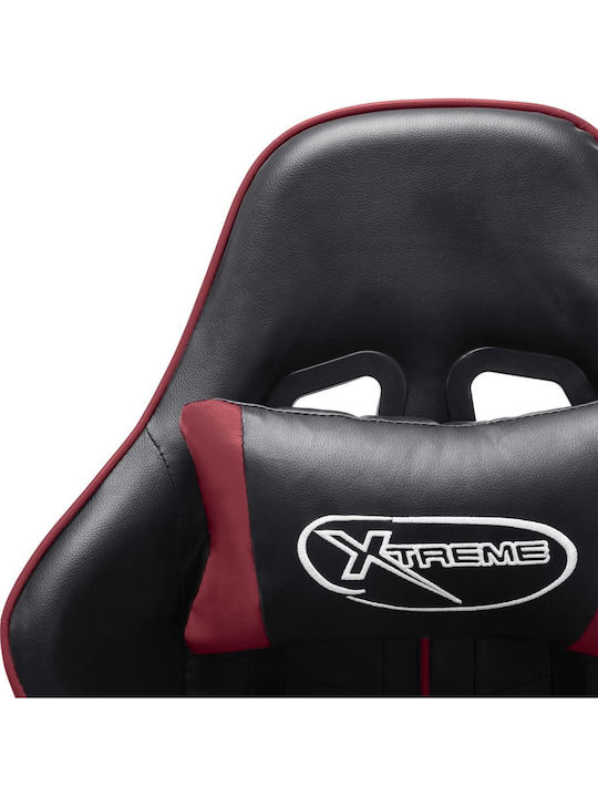 vidaXL 20509 Καρέκλα Gaming Δερματίνης με Ρυθμιζόμενα Μπράτσα Μαύρο/Μπορντό