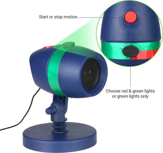Χριστουγεννιάτικος Προβολέας Laser με Κόκκινο / Πράσινο Φωτισμό Ρεύματος
