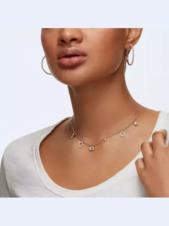 Swarovski Stone Hoop Обици Позлатен с Камъни