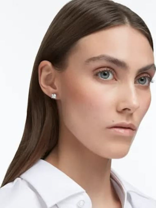 Swarovski Attract Square Σκουλαρίκια Καρφωτά Επιχρυσωμένα με Πέτρες