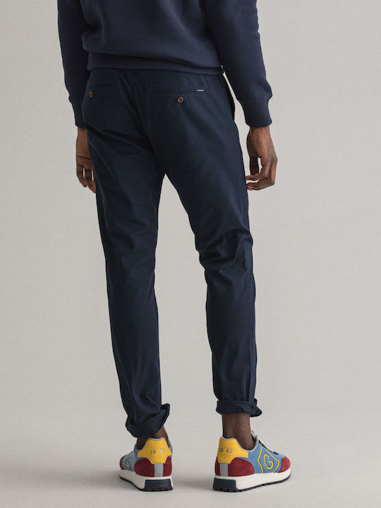 Trousers Chino Elastic in Slim Fit Blue