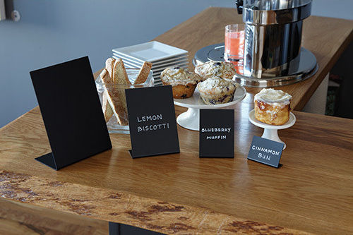 Securit L-Shaped 3 Pieces Tabletop Mini ChalkBoard 3 Pieces 15.5x10.5cm