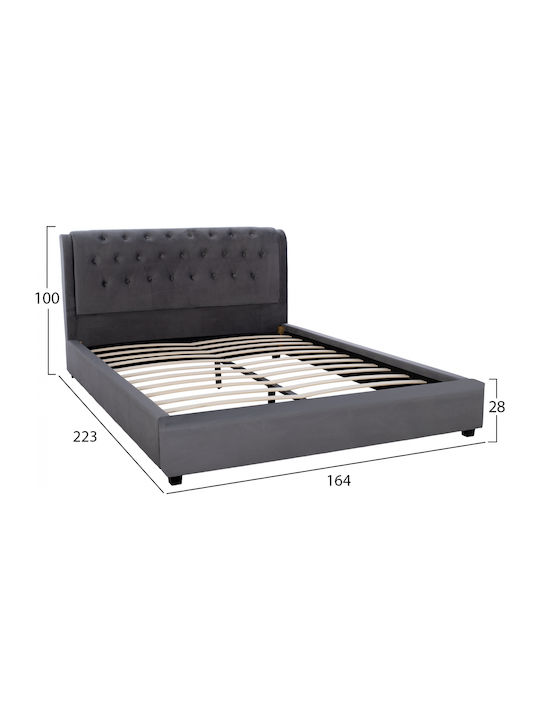 Odalys Doppelbett Mit Samt Graue Für Die Matratze 150x200cm
