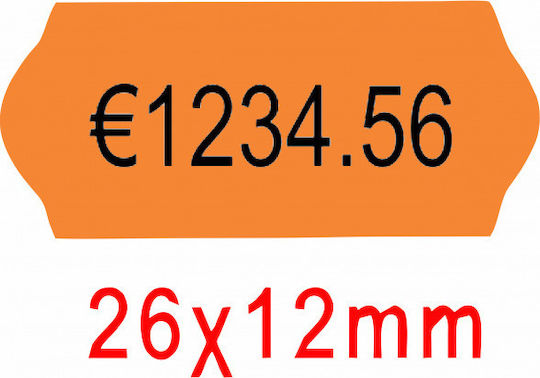 ICS 1000 Self-Adhesive Label Rolls for Label Printer Phosphorescent Orange 26x12mm 1pcs