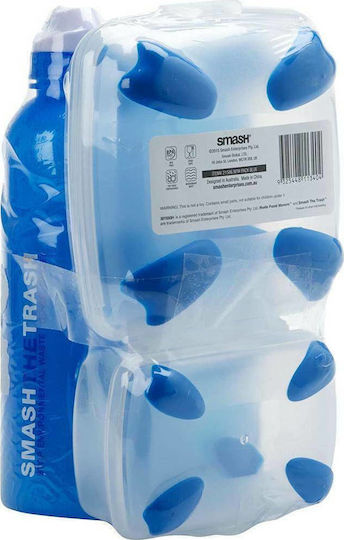 Ecolife Smash Set Plastic Lunch Boxes Blue 4 Pieces