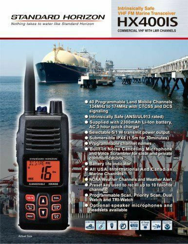 Standard Horizon HX400IS Wireless Transceiver VHF Marine 5W with Monochrome Screen
