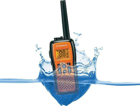 Albrecht Tectalk Float Ασύρματος Πομποδέκτης PMR με Μονόχρωμη Οθόνη Σετ 2τμχ Σε Πορτοκαλί Χρώμα