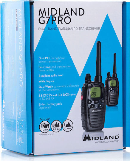 Midland G7 Pro Wireless Transceiver PMR 3W with Monochrome Screen