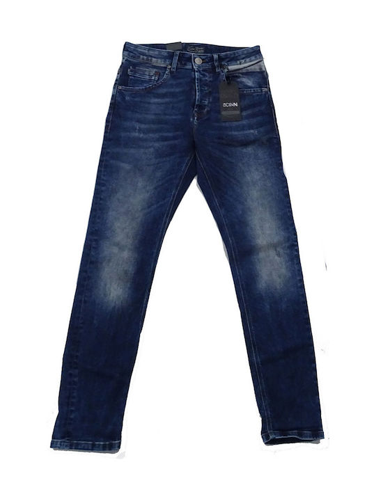 Ferrez BB Men's Jeans Pants Elastic with Slim Fit Navy Blue
