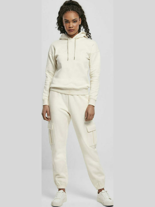 Women's Sweatshirt Hooded White Sand