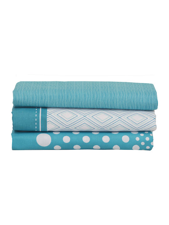 Anna Riska Sheet Super-Double with Elastic 160x200+25cm. Mix & Match 36 Petrol