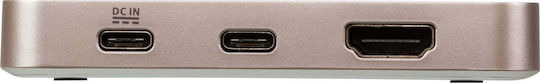 Aten USB-C Docking Station με HDMI 4K PD Φούξια (UH3235-AT)