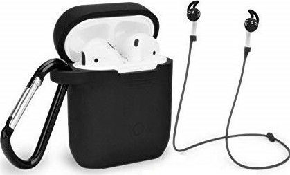 Задайте с кука в Черен цвят за Apple AirPods 1 / AirPods 2