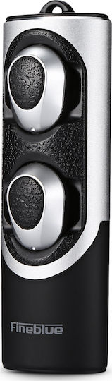Fineblue RWS-X8 In-ear Bluetooth Handsfree Ακουστικά με Θήκη Φόρτισης Μαύρο / Γκρί
