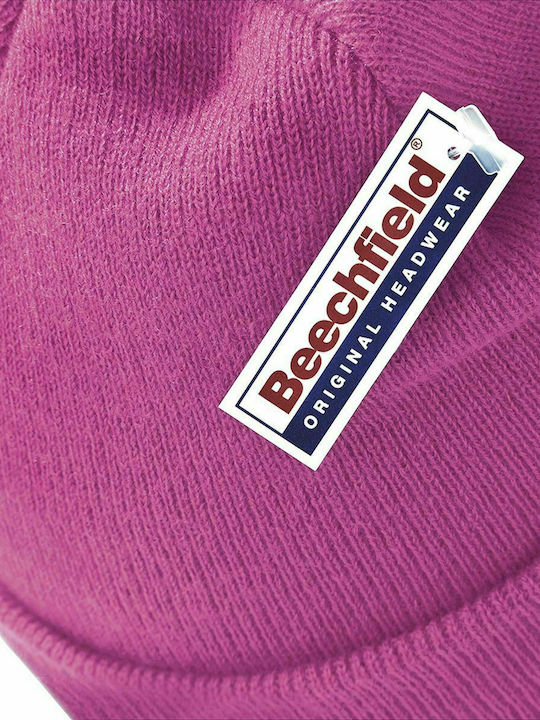 Beechfield Knitted Fuchsia Kids Beanie