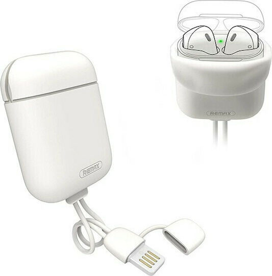 Remax RC-A6 Θήκη Σιλικόνης σε Λευκό χρώμα για Apple AirPods 1 / AirPods 2
