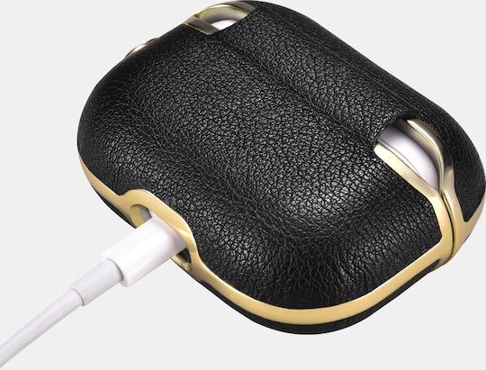 iCarer Electroplating Θήκη Δερματίνης σε Χρυσό χρώμα για Apple AirPods Pro