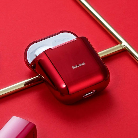 Baseus Shining Калъф Силикон в Червен цвят за Apple AirPods 1 / AirPods 2