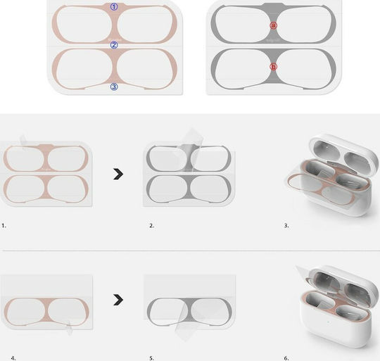 Ringke Dust Guard Αυτοκόλλητα σε Ροζ χρώμα για Apple AirPods Pro